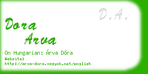 dora arva business card