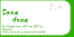 dora arva business card